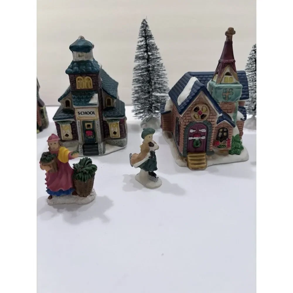 Christmas Village  14‎ Piece Ceramic Illuminate with Tea Lights